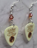 ZZ Top First Album Guitar Pick Earrings with Copper Swarovski Crystals