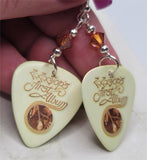 ZZ Top First Album Guitar Pick Earrings with Copper Swarovski Crystals