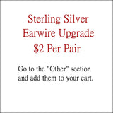 Elvis Performing Guitar Pick Earrings with Metallic Silver Swarovski Crystals