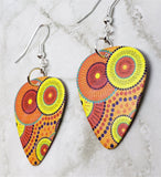 Australian Aboriginal Style Art Guitar Pick Earrings