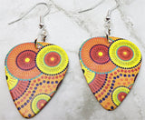 Australian Aboriginal Style Art Guitar Pick Earrings