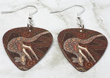 Australian Aboriginal Style Art Kangaroo Guitar Pick Earrings