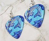 Australian Aboriginal Style Art Dolphin Guitar Pick Earrings