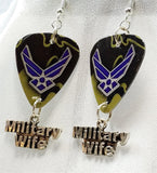 CLEARANCE Air Force Insignia Military Wife Guitar Pick Earrings