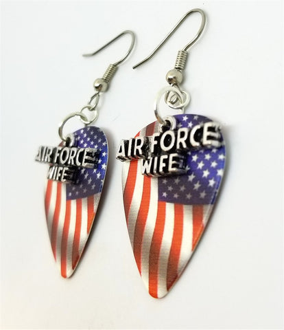 CLEARANCE Air Force Wife Charms Guitar Pick Earrings - Pick Your Color
