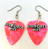 CLEARANCE Air Force Wife Charms Guitar Pick Earrings - Pick Your Color