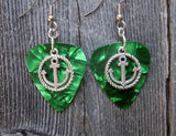 CLEARANCE Anchor Inside a Rope Circle Charm Guitar Pick Earrings - Pick Your Color