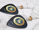 Horoscope Astrological Sign Aries Guitar Pick Earrings with Metallic Sunshine Swarovski Crystals