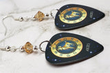 Horoscope Astrological Sign Aries Guitar Pick Earrings with Metallic Sunshine Swarovski Crystals