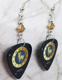 Horoscope Astrological Sign Aries Guitar Pick Earrings with Metallic Sunshine Swarovski Crystals