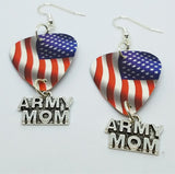 American Flag Army Mom Guitar Pick Earrings
