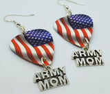 American Flag Army Mom Guitar Pick Earrings