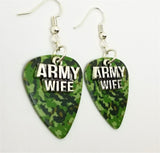 CLEARANCE Army Wife Charm Guitar Pick Earrings - Pick Your Color