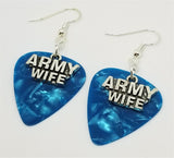 CLEARANCE Army Wife Charm Guitar Pick Earrings - Pick Your Color