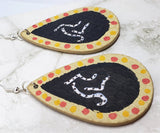 CLEARANCE Aboriginal Style Art Hand Painted Kangaroo FAUX Leather Teardrop Shaped Earrings