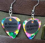 CLEARANCE Be Badass Everyday Charm Guitar Pick Earrings - Pick Your Color