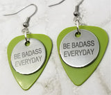 CLEARANCE Be Badass Everyday Charm Guitar Pick Earrings - Pick Your Color
