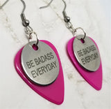 CLEARANCE Be Badass Everyday Charm Guitar Pick Earrings - Pick Your Color