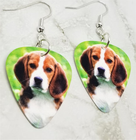 Beagle Guitar Pick Earrings