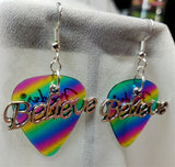 CLEARANCE Believe Text Charm Guitar Pick Earrings - Pick Your Color