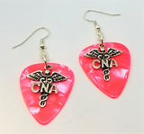 CLEARANCE CNA Caduceus Charm Guitar Pick Earrings - Pick Your Color