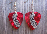 CLEARANCE State of California Charm Guitar Pick Earrings - Pick Your Color