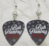 Bah Humbug Guitar Pick Earrings with White AB Pave Beads