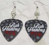 Bah Humbug Guitar Pick Earrings with White AB Pave Beads