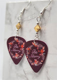 Be Merry Guitar Pick Earrings with Metallic Gold Swarovski Crystals
