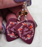 Be Merry Guitar Pick Earrings with Metallic Gold Swarovski Crystals