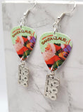 Here Comes Santa Claus Guitar Pick Earrings with HoHoHo Charms