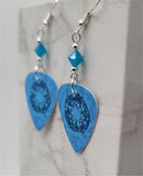 Wintery Wreath Guitar Pick Earrings with Caribbean Blue Opal Swarovski Crystals