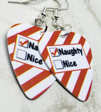 Naughty or Nice Checklist Guitar Pick Earrings