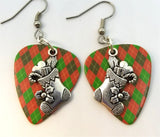 CLEARANCE Christmas Stocking Charm Guitar Pick Earrings - Pick Your Color