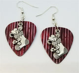 CLEARANCE Christmas Stocking Charm Guitar Pick Earrings - Pick Your Color