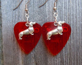 CLEARANCE Dachshund Charm Guitar Pick Earrings - Pick Your Color