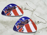 Angry Democrat Symbol Donkey Guitar Pick Earrings
