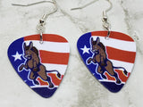 Angry Democrat Symbol Donkey Guitar Pick Earrings
