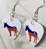 Democrat Symbol Donkey Guitar Pick Earrings