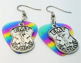 CLEARANCE EMT Shield Charm Guitar Pick Earrings - Pick Your Color