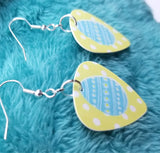 Blue Easter Egg Guitar Pick Earrings