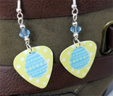 CLEARANCE Blue Easter Egg Guitar Pick Earrings with Aquamarine Swarovski Crystals