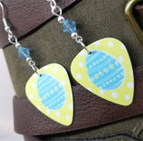 CLEARANCE Blue Easter Egg Guitar Pick Earrings with Aquamarine Swarovski Crystals
