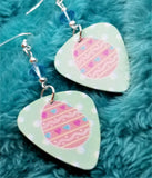 CLEARANCE Pink Easter Egg Guitar Pick Earrings with Aquamarine Swarovski Crystals