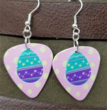 Teal and Purple Easter Egg Guitar Pick Earrings
