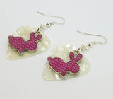CLEARANCE Pink Chevron Bunny Charm Guitar Pick Earrings - Pick Your Color