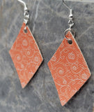 Pumpkins and Scrolling Vines Diamond Shaped FAUX Leather Earrings
