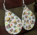 Sugar Skull FAUX Leather Earrings with Surgical Steel Earwires