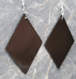Olive Green Gloss Finish Diamond Shaped FAUX Leather Earrings