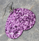 Chunky Light Purple Glitter FAUX Leather Teardrop Earrings